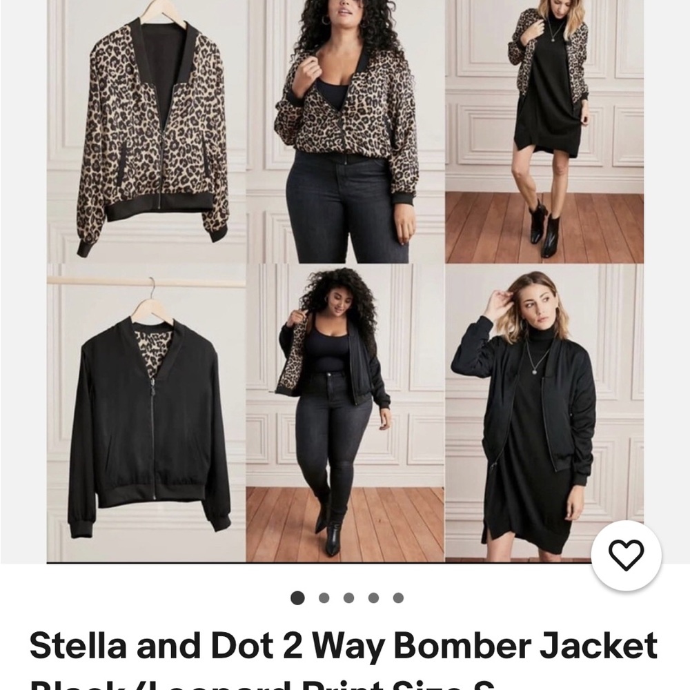 Stella & Dot Black and Brown Bomber Jacket